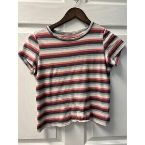 Y2K American Eagle Striped Ladies Shirt Vintage Small